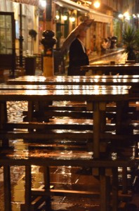 Rain on tables Rain on tables